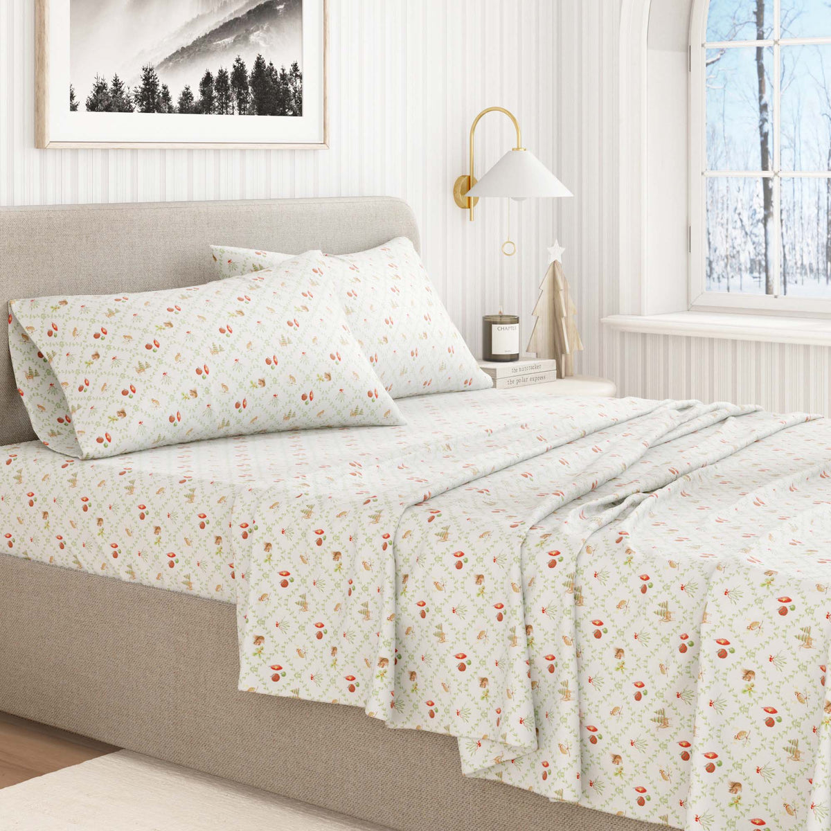 Turkish Cotton Flannel Sheet Set - Elevated Holiday, photo 11 of 48