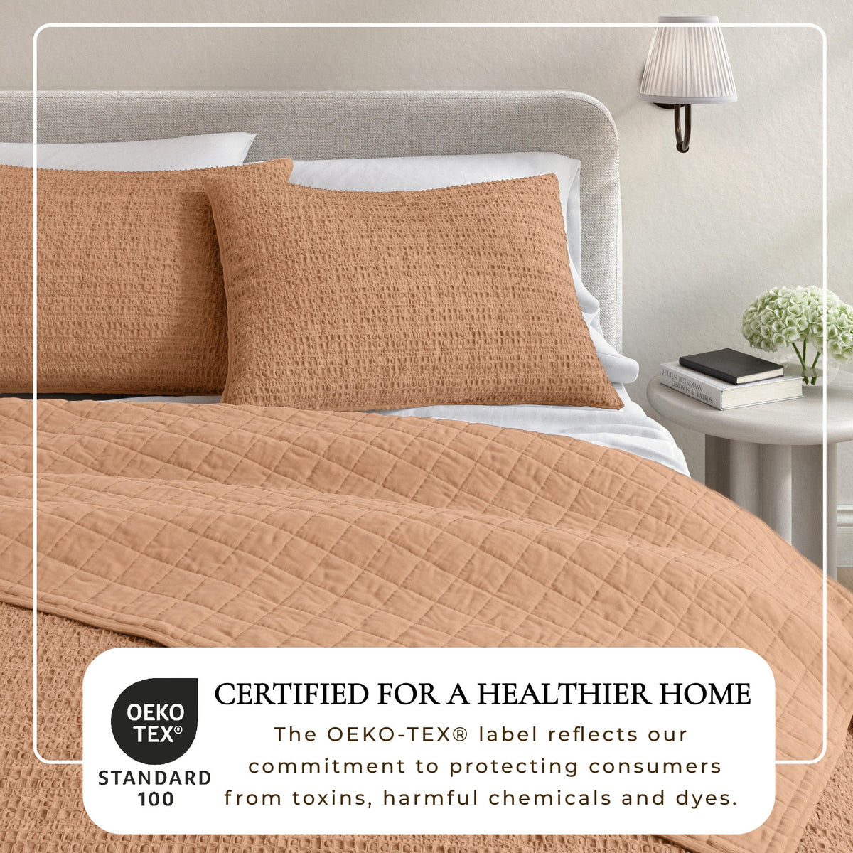 100% Cotton Honeycomb Waffle Garment Washed Quilt Set, photo 20 of 42