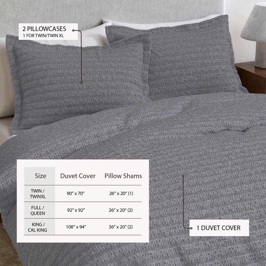 100% Cotton Honeycomb Waffle Duvet Set - Mattea, photo 39 of 42