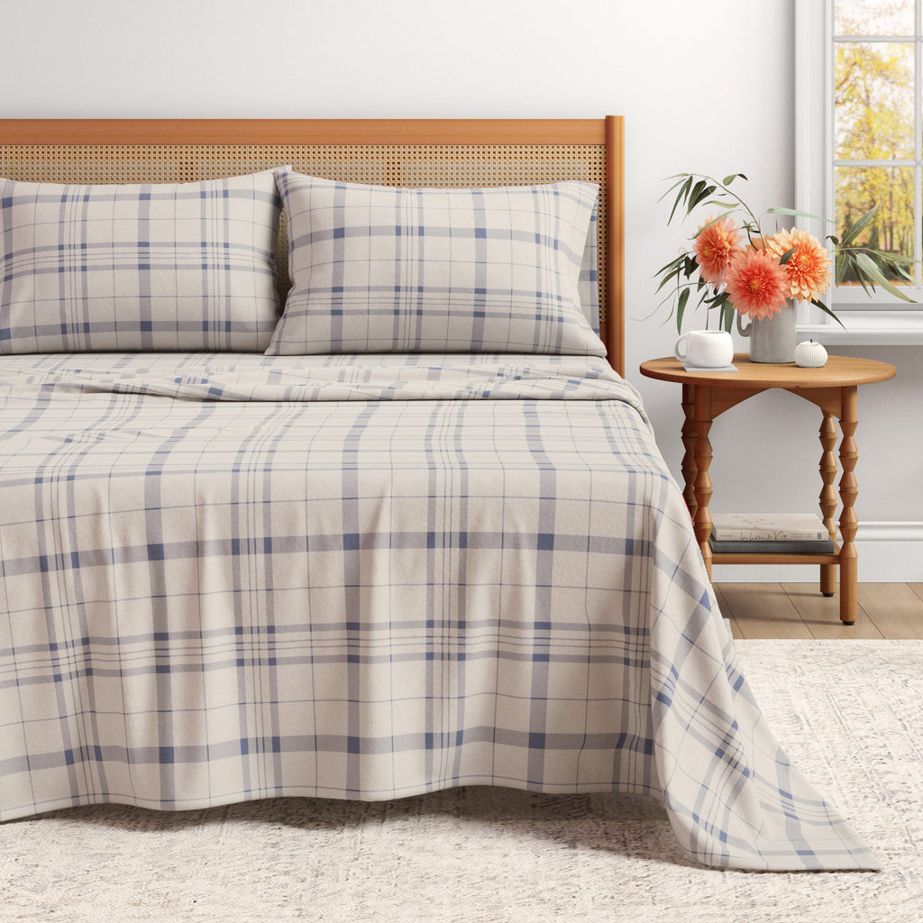 Turkish Cotton Flannel Sheet Set - Plaid & Stripe Collection