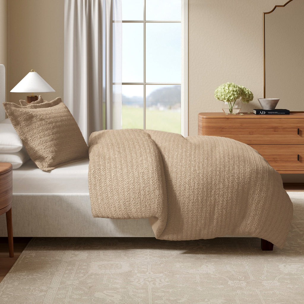 100% Cotton Honeycomb Waffle Duvet Set - Mattea, photo 13 of 42