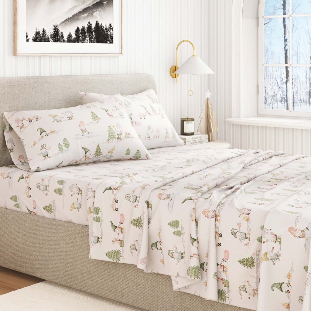 Turkish Cotton Flannel Sheet Set - Elevated Holiday, photo 5 of 48