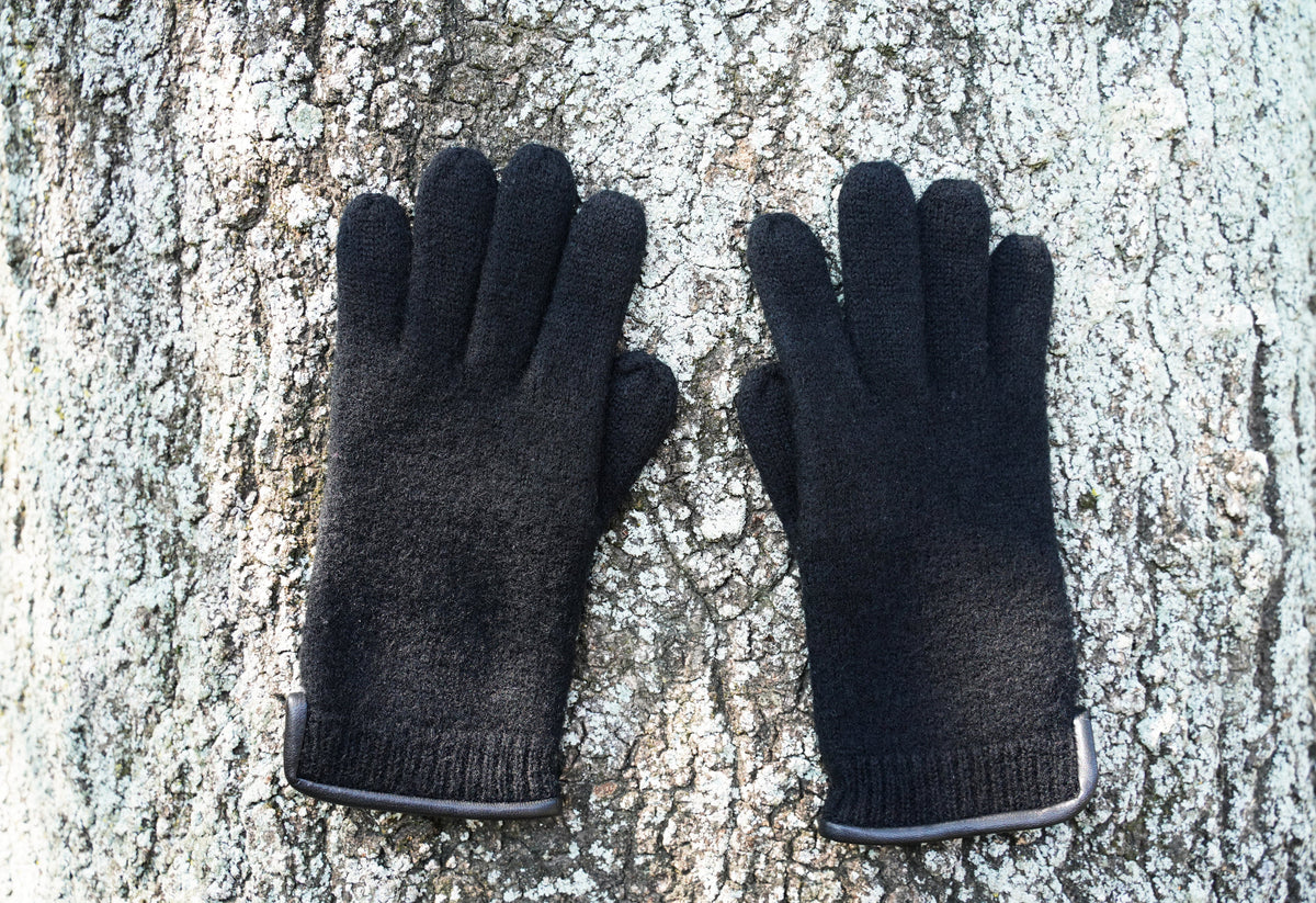 tittimitti® 100% Virgin Wool Unisex Gloves with Genuine Leather Trim, photo 5 of 7