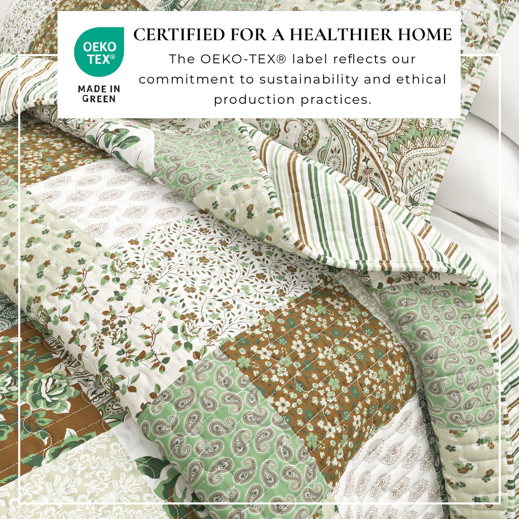 Floral Patchwork Quilt Set - Damia Collection, photo 5 of 6