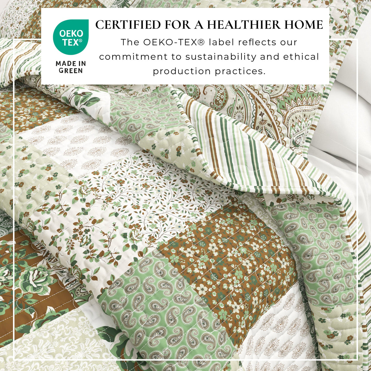 Floral Patchwork Quilt Set - Damia Collection, photo 5 of 6