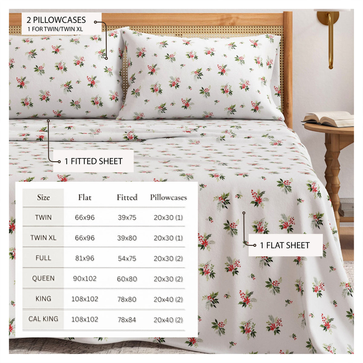 Turkish Cotton Flannel Sheet Set - Elevated Holiday, photo 47 of 48