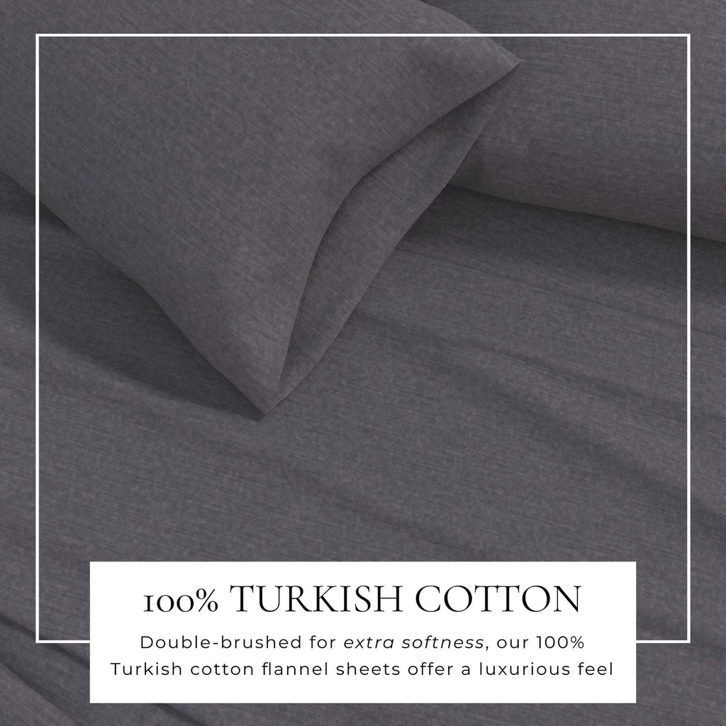 Heathered Solid Cotton Blend Flannel Sheet Set - Anders, photo 20 of 30