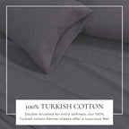 Heathered Solid Cotton Blend Flannel Sheet Set - Anders, photo 20 of 30