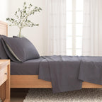 Heathered Solid Cotton Blend Flannel Sheet Set - Anders, photo 21 of 30