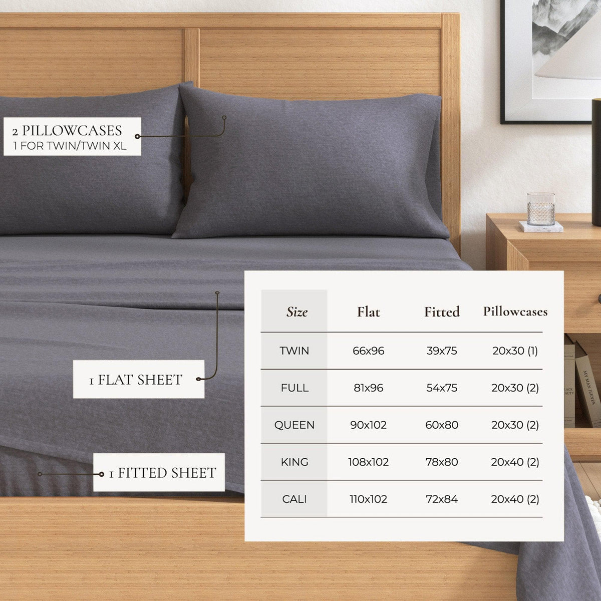 Heathered Solid Cotton Blend Flannel Sheet Set - Anders, photo 23 of 30