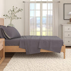 Heathered Solid Cotton Blend Flannel Sheet Set - Anders, photo 24 of 30
