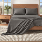 Heathered Solid Cotton Blend Flannel Sheet Set - Anders, photo 25 of 30