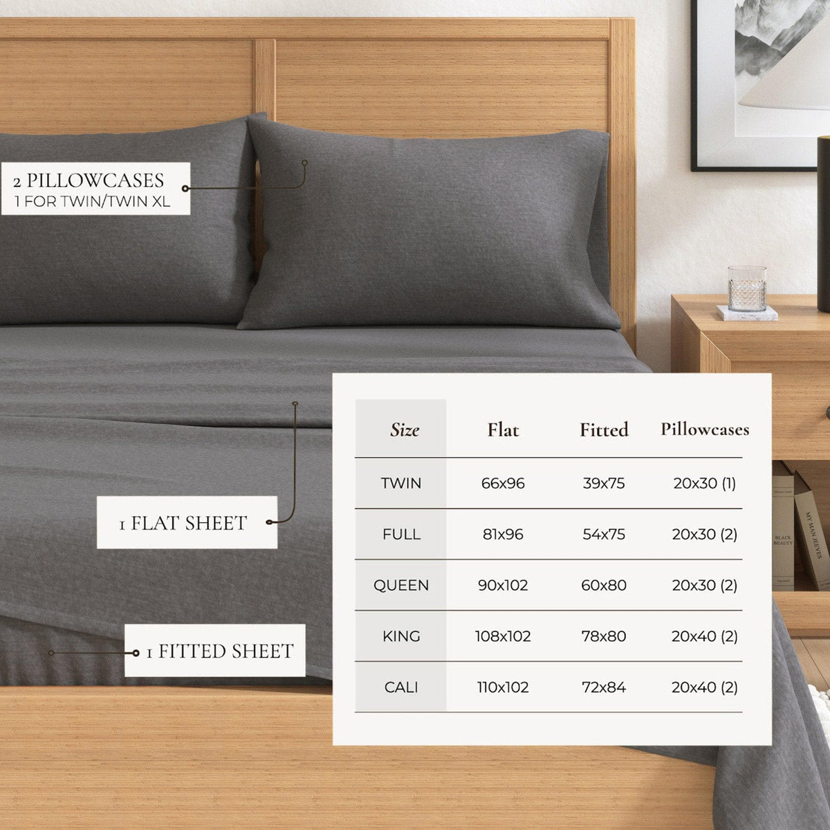 Heathered Solid Cotton Blend Flannel Sheet Set - Anders, photo 29 of 30