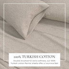 Heathered Solid Cotton Blend Flannel Sheet Set - Anders, photo 8 of 30