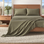 Heathered Solid Cotton Blend Flannel Sheet Set - Anders, photo 13 of 30