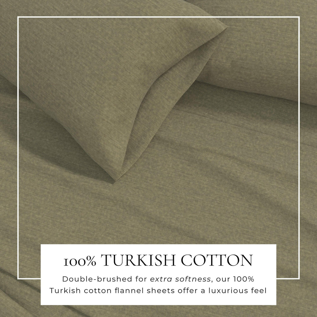 Heathered Solid Cotton Blend Flannel Sheet Set - Anders, photo 14 of 30
