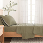 Heathered Solid Cotton Blend Flannel Sheet Set - Anders, photo 15 of 30