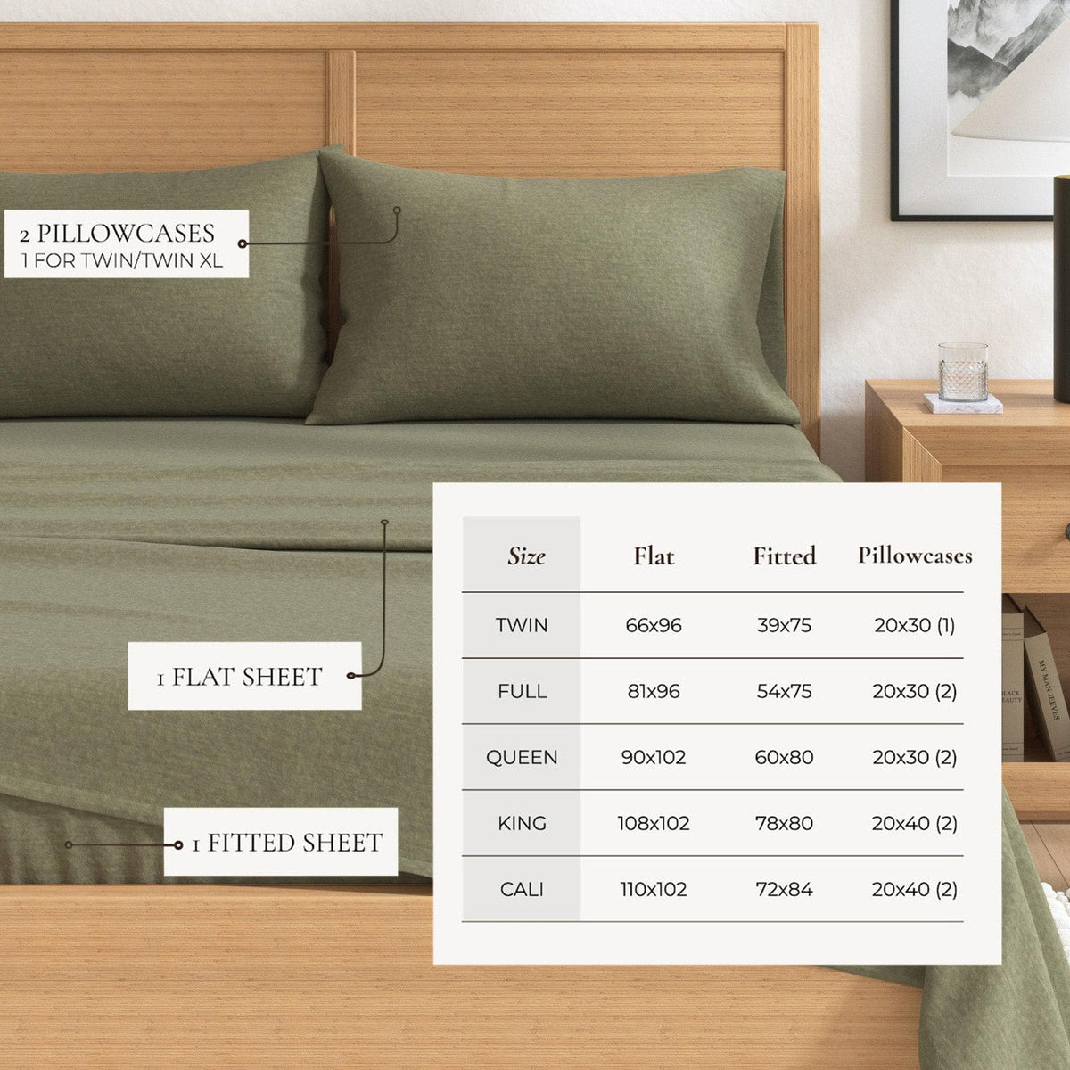 Heathered Solid Cotton Blend Flannel Sheet Set - Anders, photo 17 of 30