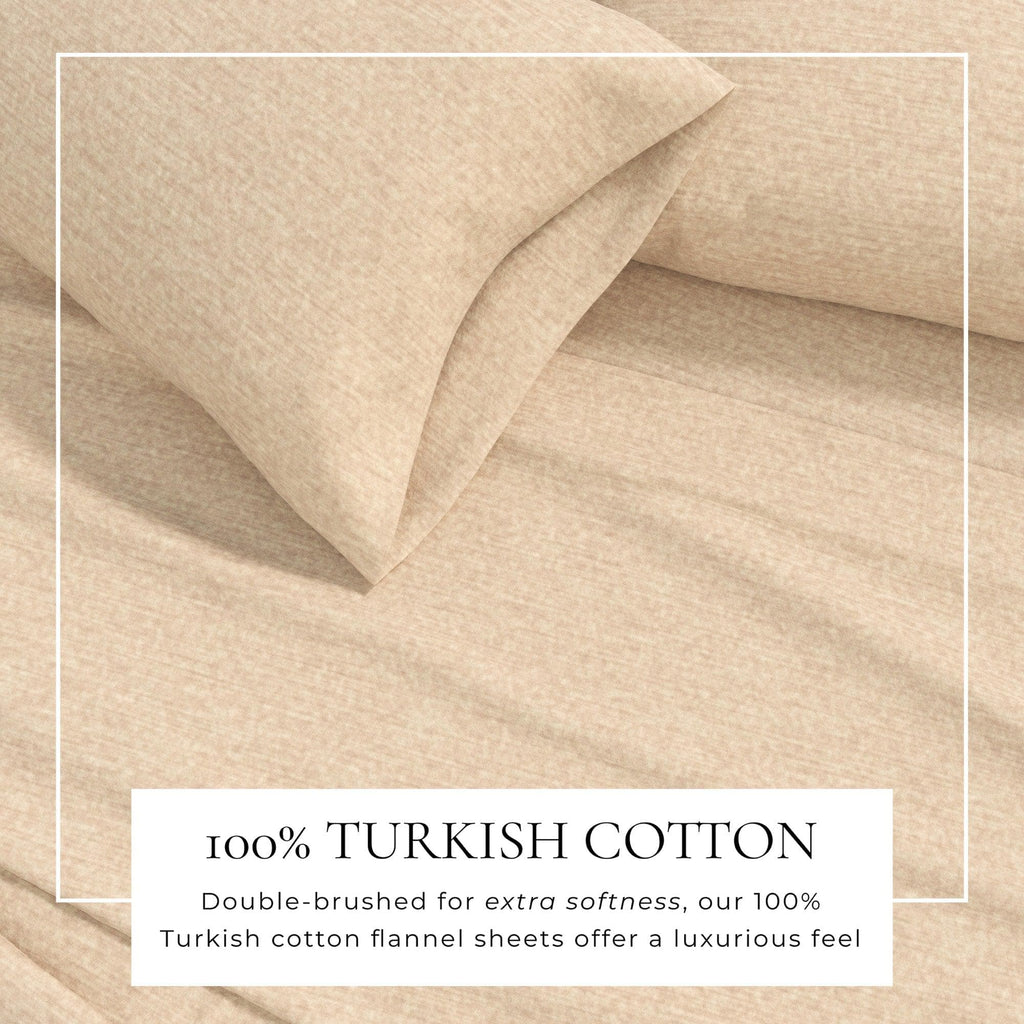 Heathered Solid Cotton Blend Flannel Sheet Set - Anders, photo 2 of 30