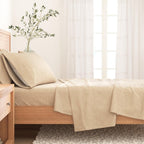 Heathered Solid Cotton Blend Flannel Sheet Set - Anders, photo 3 of 30