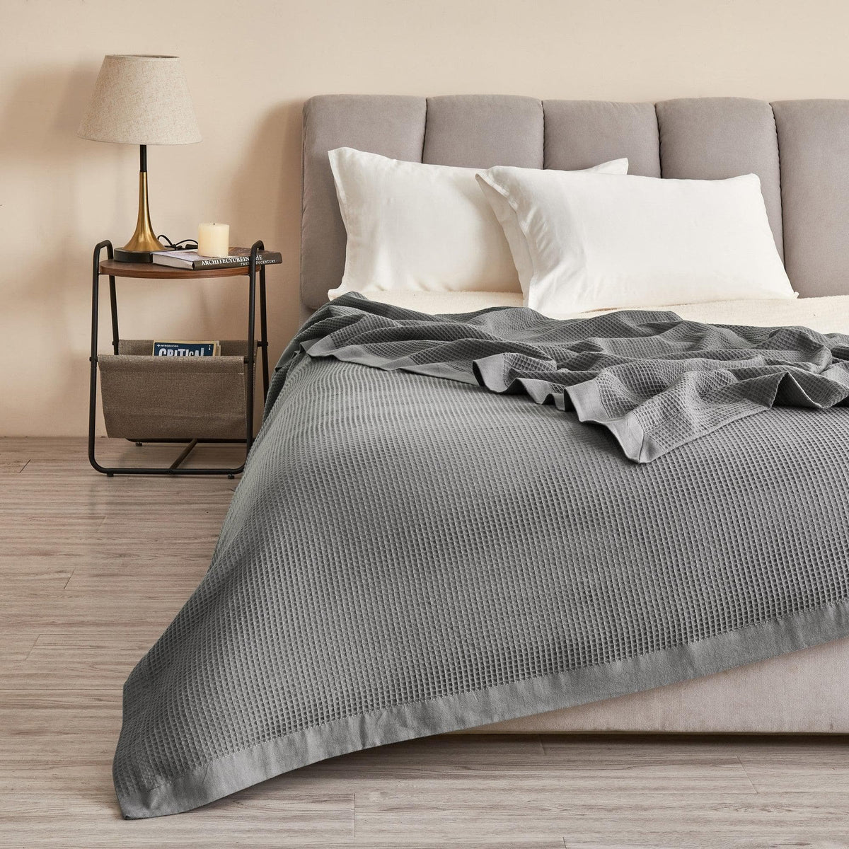 100% Cotton Small Waffle Weave Blanket - Hazel Collection, photo 7 of 36