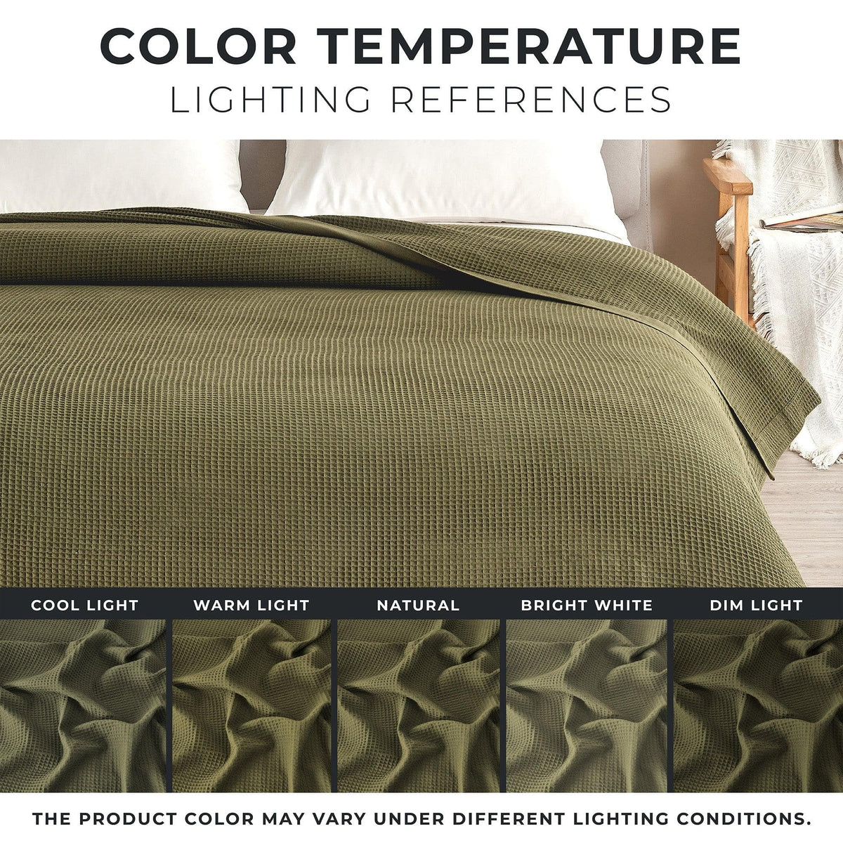 100% Cotton Small Waffle Weave Blanket - Hazel Collection, photo 6 of 36