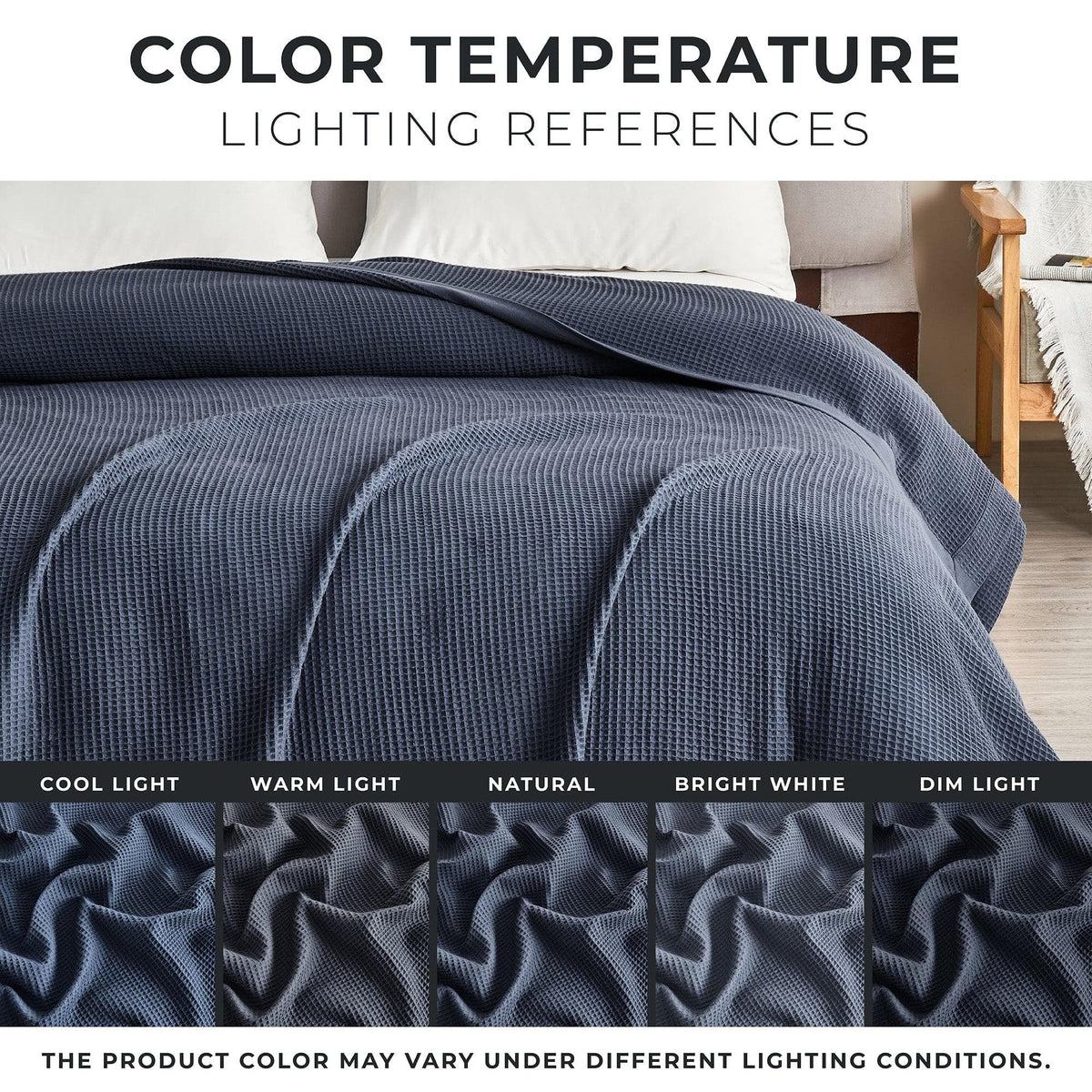 100% Cotton Small Waffle Weave Blanket - Hazel Collection, photo 18 of 36