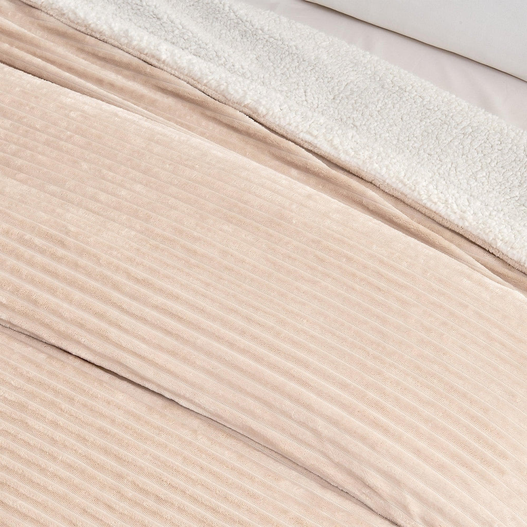 Ribbed Sherpa Throw Blanket - Corduroy Collection, photo 7 of 30