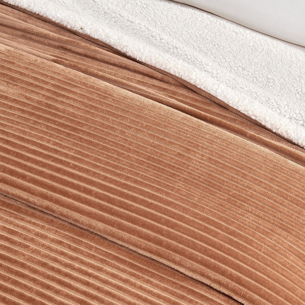 Ribbed Sherpa Throw Blanket - Corduroy Collection, photo 12 of 30