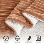 Ribbed Sherpa Throw Blanket - Corduroy Collection, photo 13 of 30