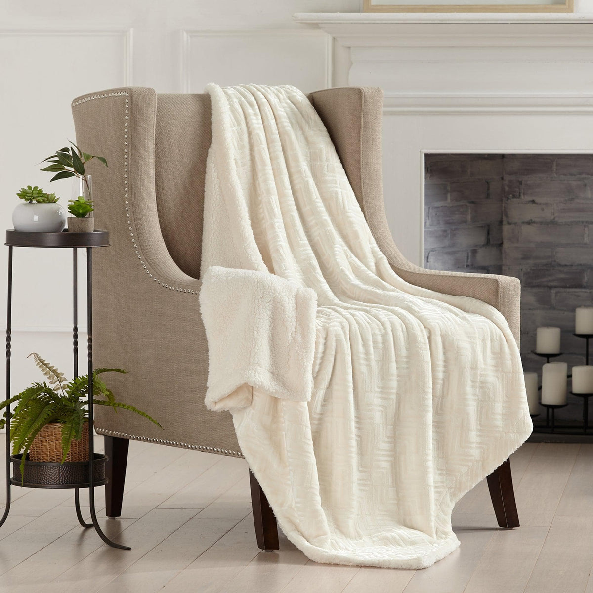 Velvet Plush Sherpa Luxury Bed Blanket - Cielo, photo 15 of 70