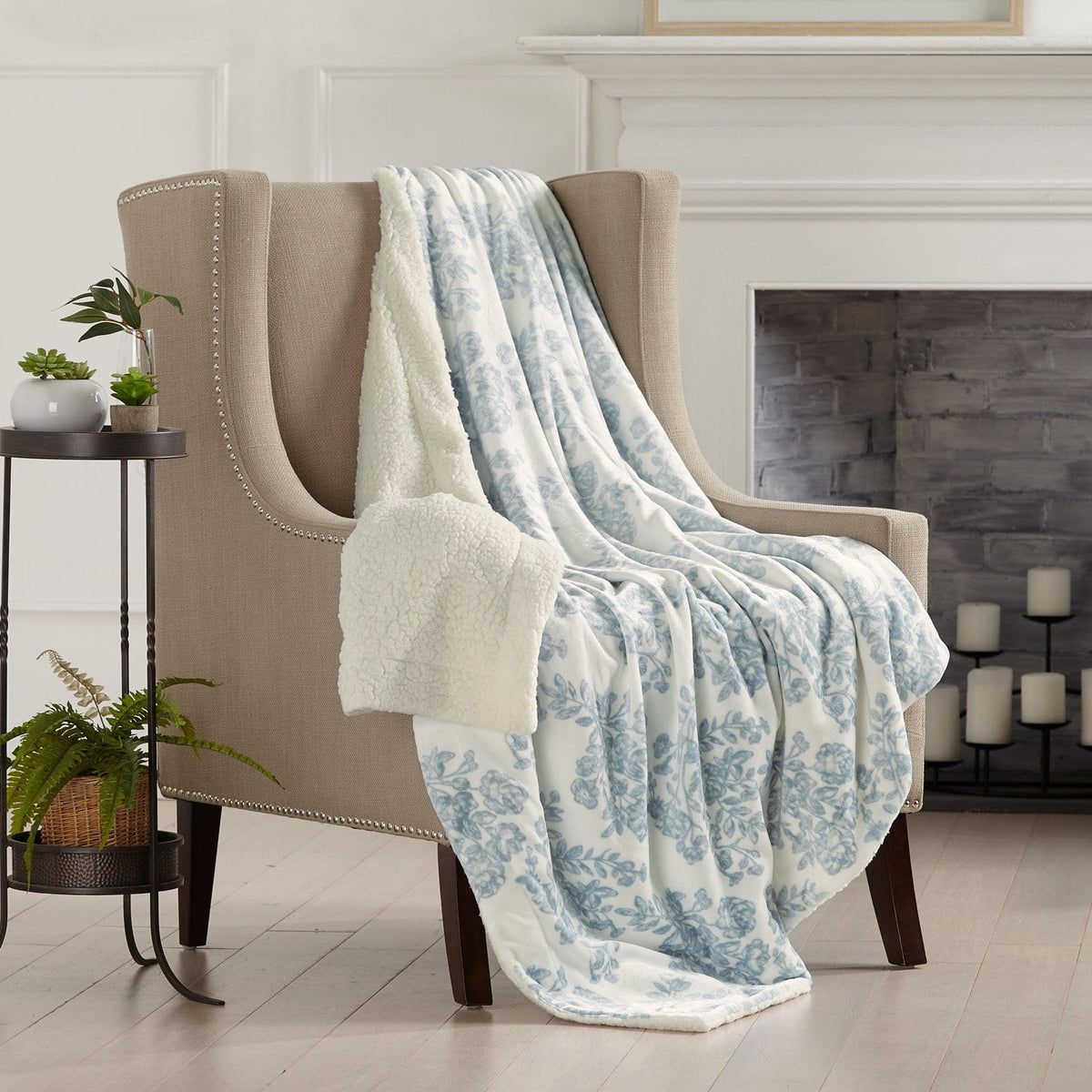 Velvet Plush Sherpa Luxury Bed Blanket - Cielo, photo 10 of 70