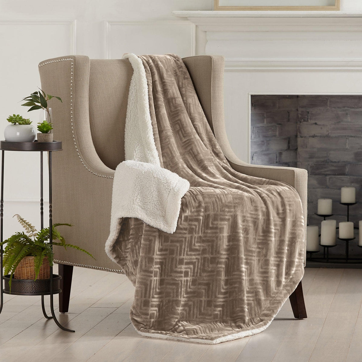 Velvet Plush Sherpa Luxury Bed Blanket - Cielo, photo 34 of 70