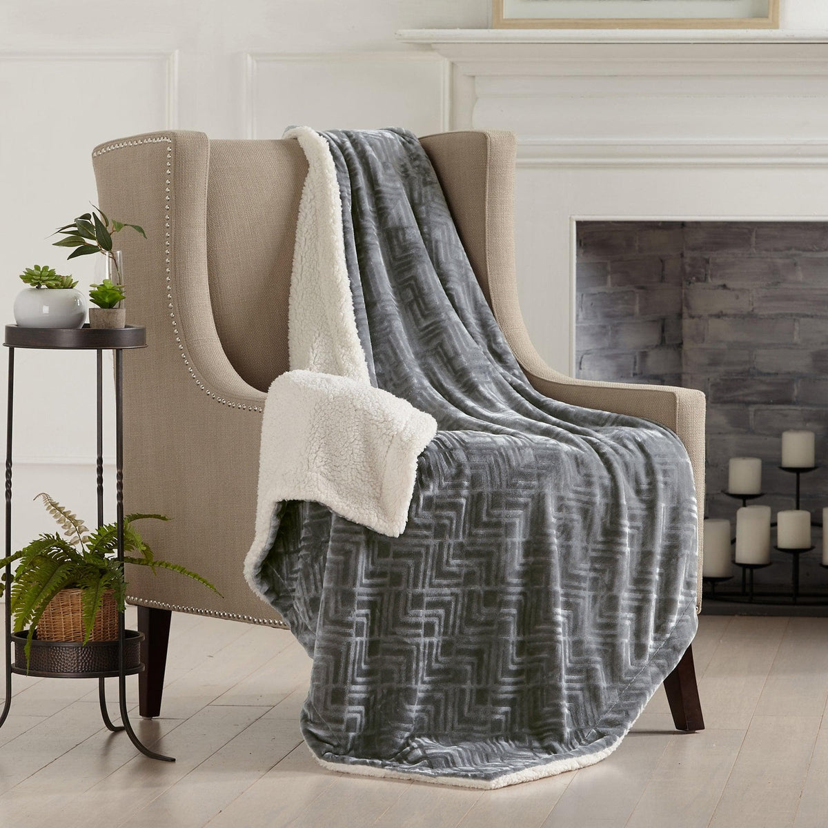 Velvet Plush Sherpa Luxury Bed Blanket - Cielo, photo 29 of 70