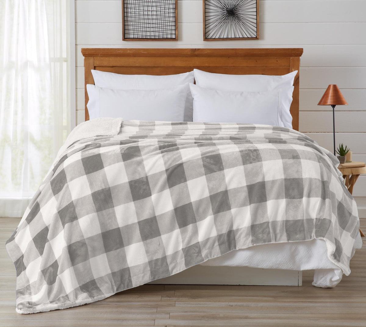 Velvet Plush Sherpa Luxury Bed Blanket - Cielo, photo 5 of 70