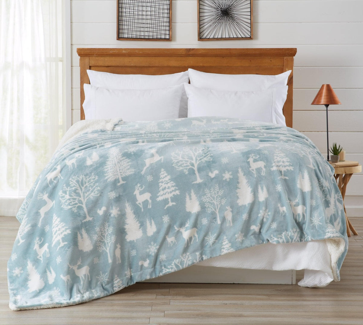 Velvet Plush Sherpa Luxury Bed Blanket - Cielo, photo 24 of 70