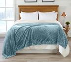 Velvet Plush Sherpa Luxury Bed Blanket - Cielo, photo 42 of 70