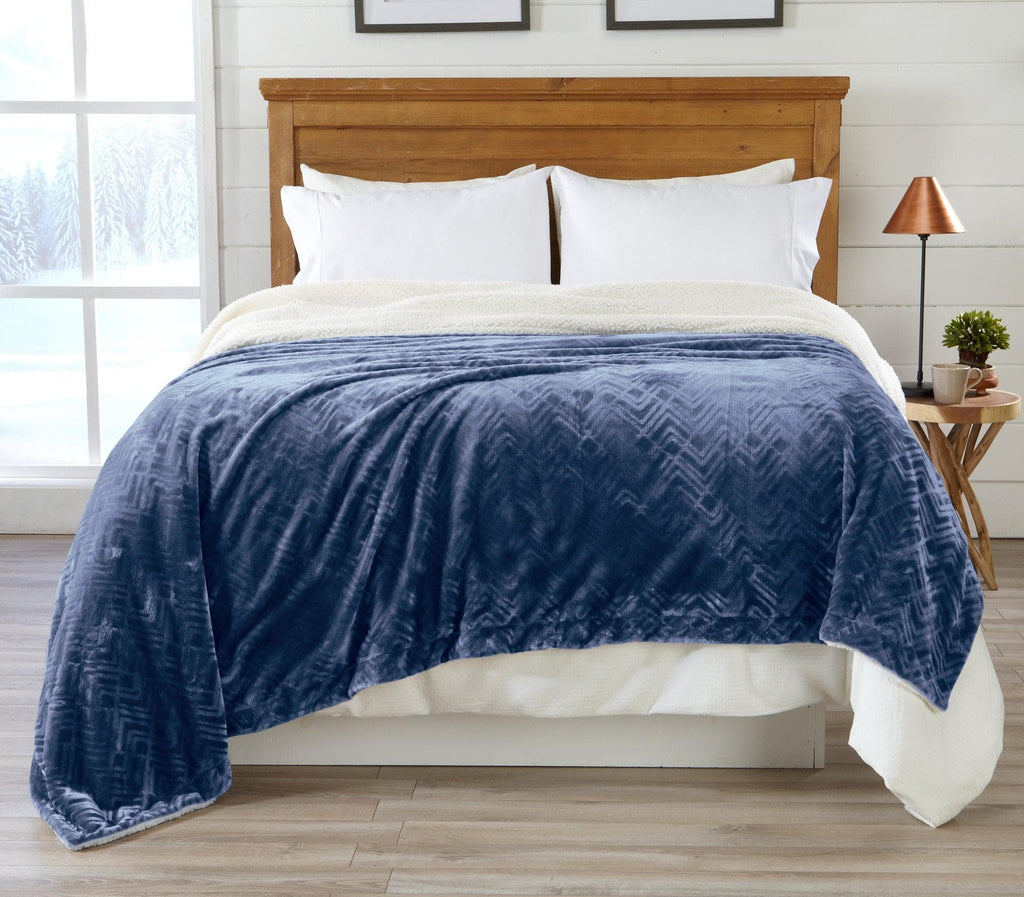 Velvet Plush Sherpa Luxury Bed Blanket - Cielo, photo 59 of 70