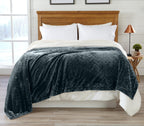 Velvet Plush Sherpa Luxury Bed Blanket - Cielo, photo 19 of 70