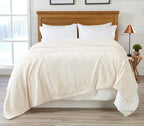 Velvet Plush Sherpa Luxury Bed Blanket - Cielo, photo 14 of 70