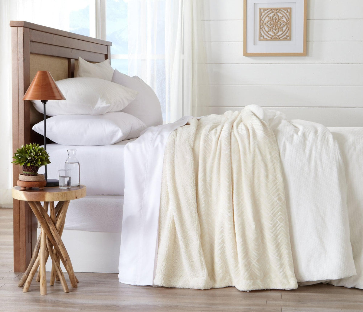 Velvet Plush Sherpa Luxury Bed Blanket - Cielo, photo 16 of 70