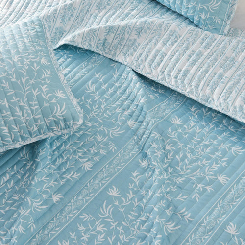 Blue Floral Quilt Set - Senna Collection, photo 2 of 5