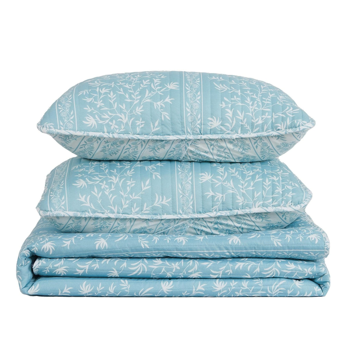 Blue Floral Quilt Set - Senna Collection, photo 4 of 5