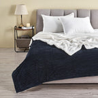 Ribbed Sherpa Throw Blanket - Corduroy Collection, photo 24 of 30