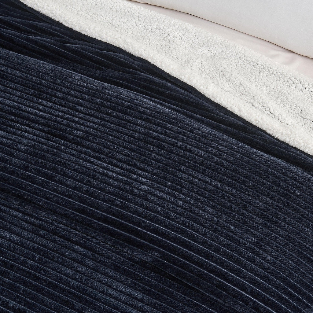 Ribbed Sherpa Throw Blanket - Corduroy Collection, photo 25 of 30