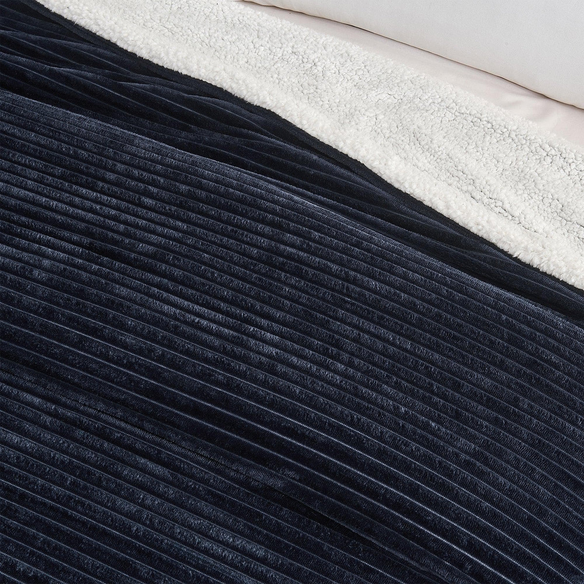 Ribbed Sherpa Throw Blanket - Corduroy Collection, photo 25 of 30
