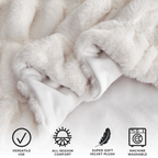 Ruched Faux Fur Throw Blanket - Alondra, photo 3 of 43