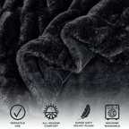 Ruched Faux Fur Throw Blanket - Alondra, photo 8 of 43