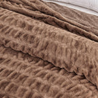 Ruched Faux Fur Throw Blanket - Alondra, photo 12 of 43