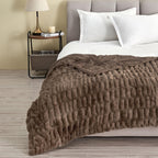 Ruched Faux Fur Throw Blanket - Alondra, photo 16 of 43
